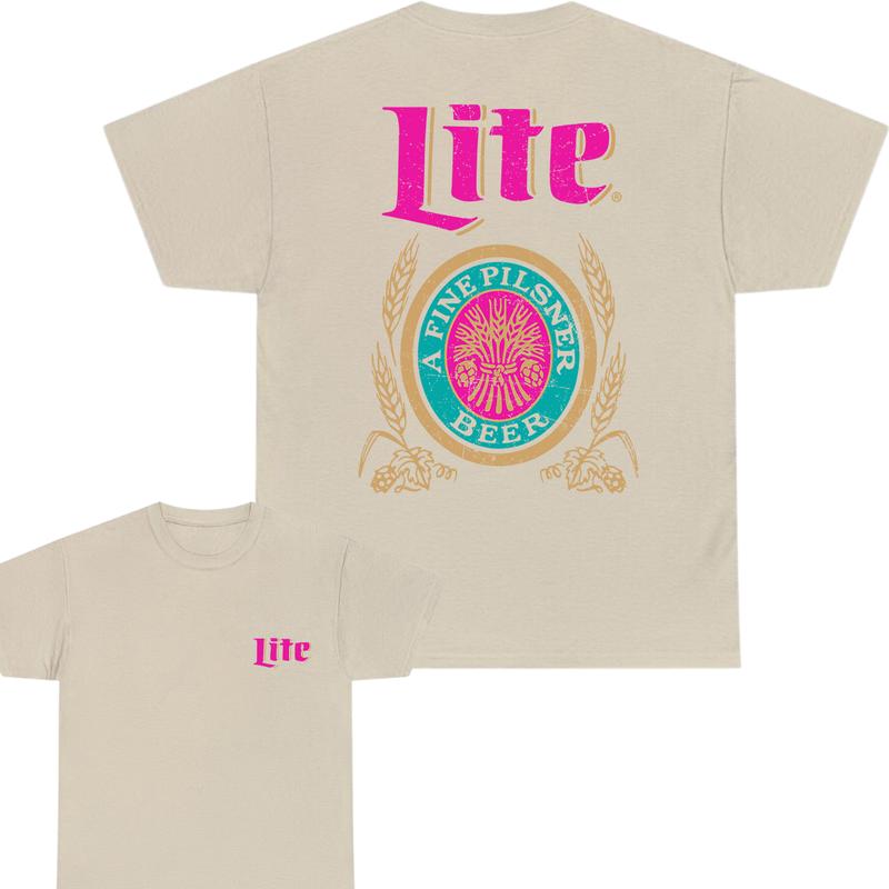 Miller Lite T-shirt, 2 Sides T-Shirt, Full Color, S to 3XL Sizes