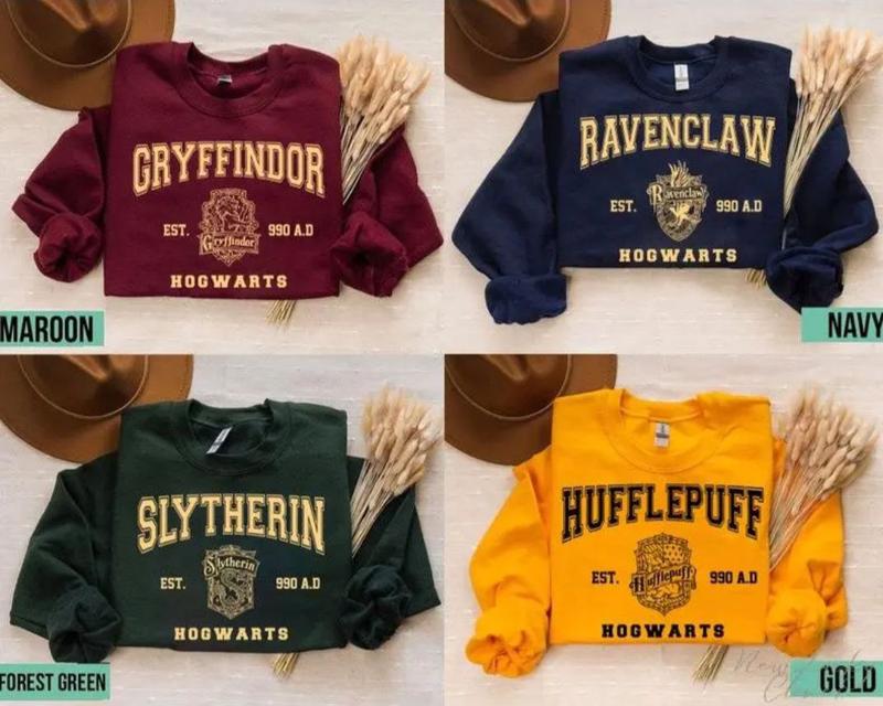 Vintage Hogwarts Sweatshirts, Wizard Sweatshirt, Wizarding World Sweatshirt, Hogwarts House Sweatshirt, Magic World Shirt