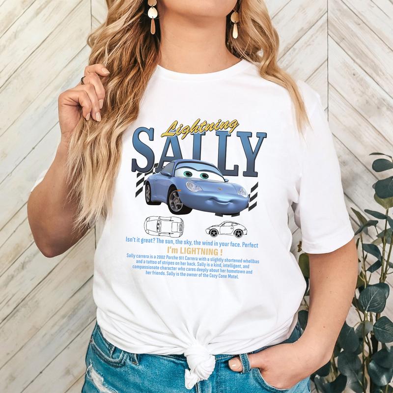 Vintage 2 Sided Lightning Sall.y Shirts, Cartoon Car Lovers Sweatshirt Gifts for Girlfriend