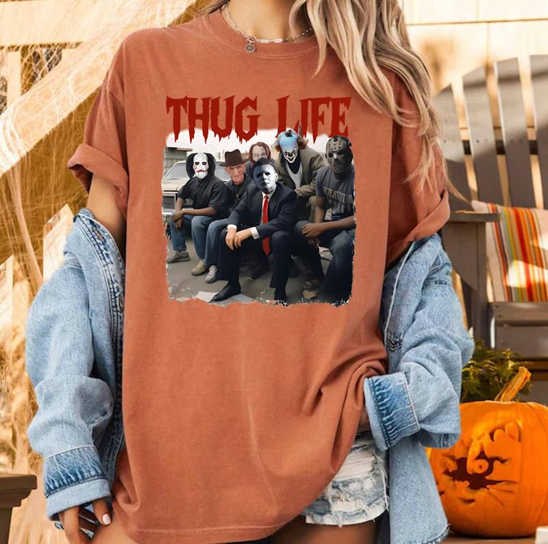 Thug  Life Horror Movie Shirt, I Love Bad Boys Shirt, Horror Shirt, Halloween Horror Shirt, Halloween Character Friends Shirt Design