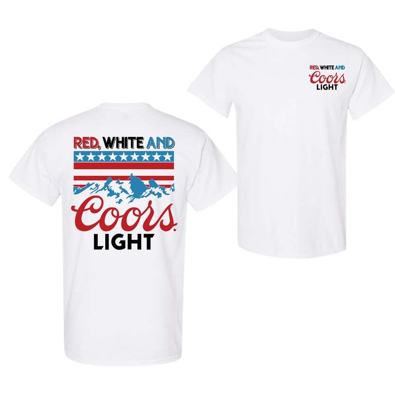Red, White And Coors Light T-shirt - 2 Side - Fashion For All Genders - Diverse Fashion Choices - Perfect For Every Occasion - Multiple Sizes Availabl