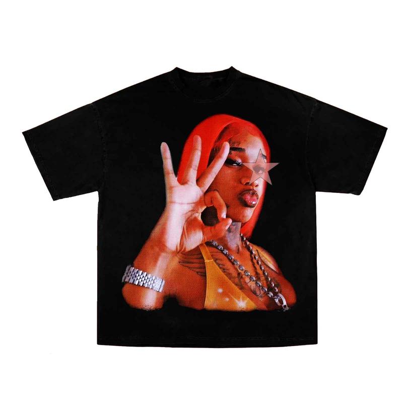 Sexyy Reddd SuperStar Rap Tee Graphic Hip Hip Concert Cotton Menswear Unisex Oversized T-Shirt