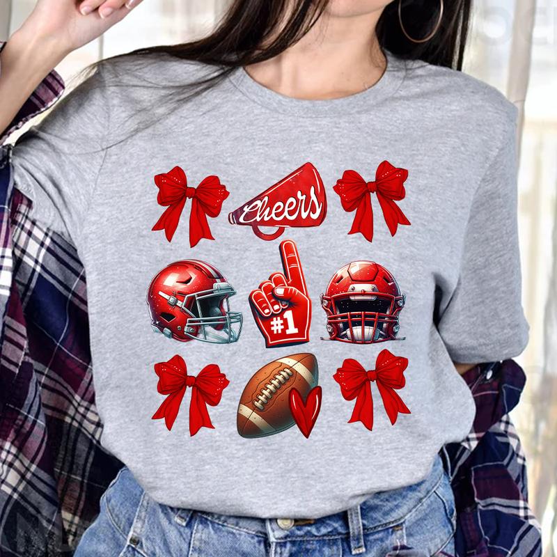 Coquette Football Shirt, Football Cheer Shirt, Football Mom Shirt, School Spirit T Shirt, Game Day Shirt, Touch Down Season, Football Bow
