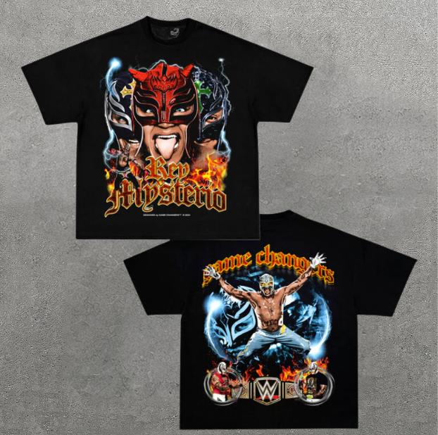 VINTAGE TEE  REY MYSTERIO, Double Sided Prints Vintage T-Shirt, Wrestler Shirt, WWE Shirt, Y2k Shirt, Vintage Graphic Tee, Unisex T-Shirt, Gift For Hi