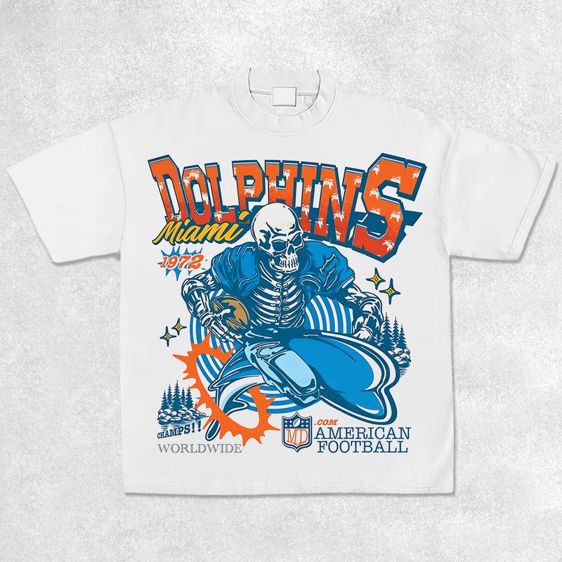 Dolphins Shirt, Vintage 90s Unisex Football Tees, Football T-Shirts, Sports Shirt, Game Day Tee, Football Fan Gifts