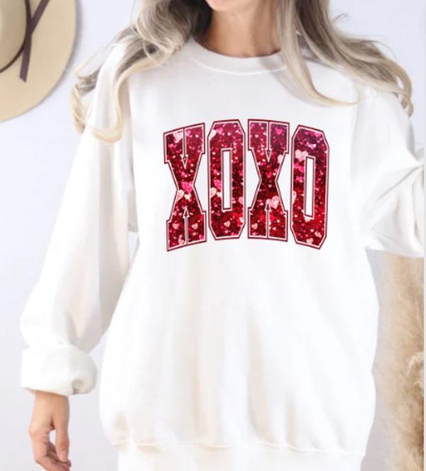 XOXO Women's Fleece Sweatshirt for Valentine's Day