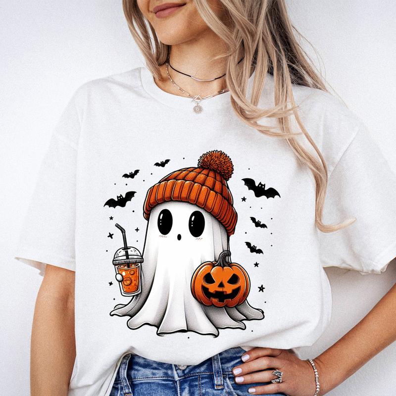 Ghost Shirt, Ghost Halloween T-Shirt Unisex Classic Cotton