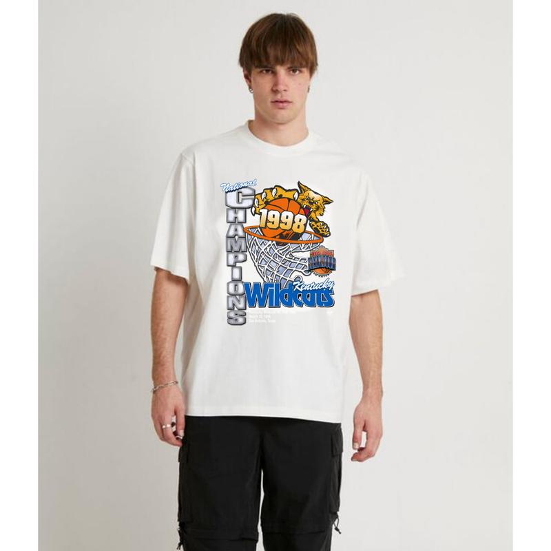 Vintage NCAA 1998 Final Four Kentucky Wildcats Locker Vintage Tubular T-Shirt Cotton Short-sleeve Retro Streetwear Tshirt Menswear Top unisex t-shirt