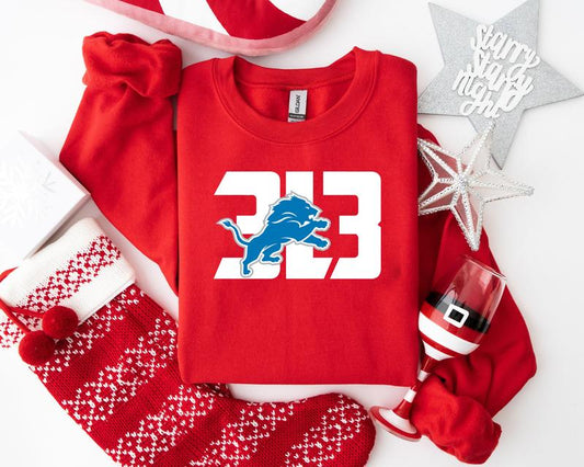 Detroit Football Sweatshirt, Li0ns Football Outfit, Game Day Pullover, Detroit Football Sweaters, Men Clothing, Gift for Him Sweatshirt