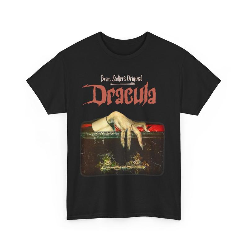 Vintage Dracula TShirt, Movie Poster Vampire Shirt Cotton Fabric