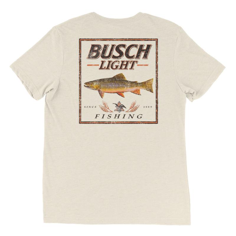 Busch Light Beer , BUSCH LIGHT FISHING TROUT T-SHIRT,  Casual Graphic Round Neck T-shirt for Summer, Fashion Top for Daily Wear