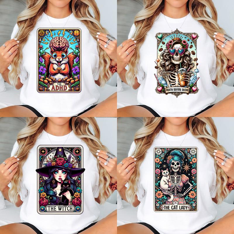 Tarot Card  T-Shirts Round 3 - Print is Sublimation, Unisex T-Shirt, Funny Tee, Funny Apparel, Gift Idea, Relaxed Fit, Casual Apparel, Cute Top, Great