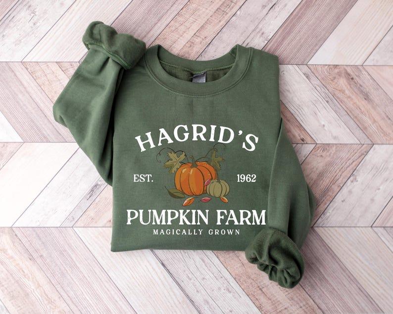 Hagrid's Pumpkin Patch Sweatshirt, Thanksgiving 2024, Fall Sweatshirt, Halloween Sweatshirt mental health Casual Collar Cotton Fabric Cotton Fabric