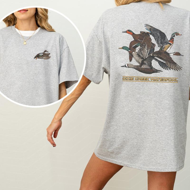 Graphic Busch Light Outdoors 2 Sided Shirt, Duck Hunting T-shirt, Comfort Clothing, Cotton Fabric Tshirt, Printed Women's Top, Casual Womenswear, Drin