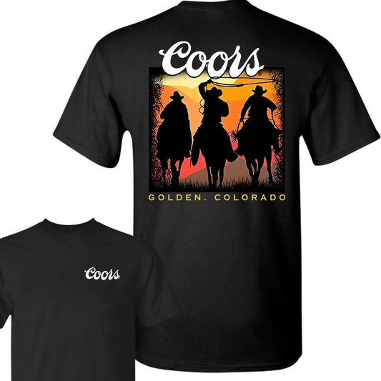 Coors Cowbooy Goldeen Coloraddo T-shirt, Coors Shirt, Unisex T-Shirt, 2 Sided Cotton Fabric Crewneck Graphic Tee Gift For Men And Women Full Color Ful