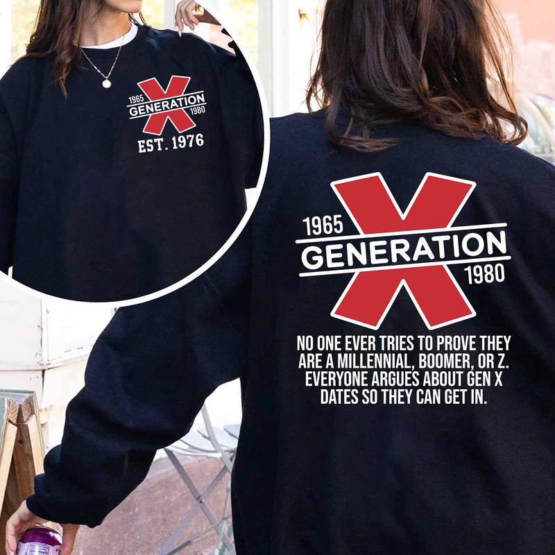 Proud Gen X New Sweatshirt Custom Skull Drink Humor, Raised On Hose Water, Vintage Inspired