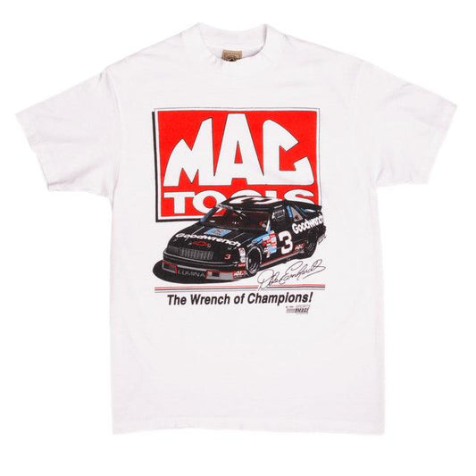 Vintage Nascar Dale Earnhardt 1990 Tee Shirt Casual Cotton Menswear Outfit Shortsleeve T-Shirt Top Athletic Fitted Graphic