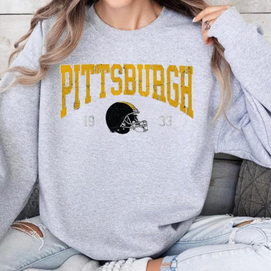 Pittsburgh Football Sweatshirt, Vintage Unisex Pittsburgh Crewneck, Gift for Football Fan, Oversized Pittsburgh Sweatshirt