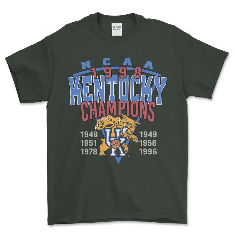 1998 NCAA Kentucky Champions T-Shirt, graphic vintage sports tees for men