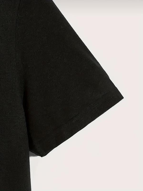 Men's Letter Print Round Neck Tee, Summer Clothes, Casual Regular Fit Short Sleeve Crew Neck T-shirt for Summer, Graphic Tees, Men'sÂ Streetwear Top fo