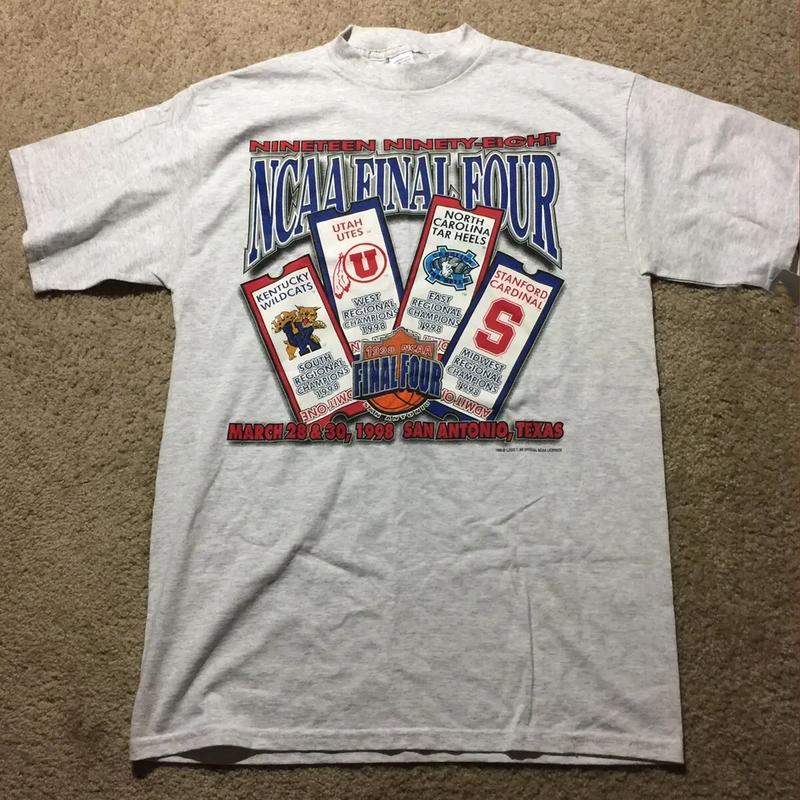 Vintage 1998 final four shirt - UNC, Ken, Utah, Stanford T-shirt Classic Cotton Menswear Top Embroidered Hoodie Tshirt Sweatshirt Spandex Sport Stretc