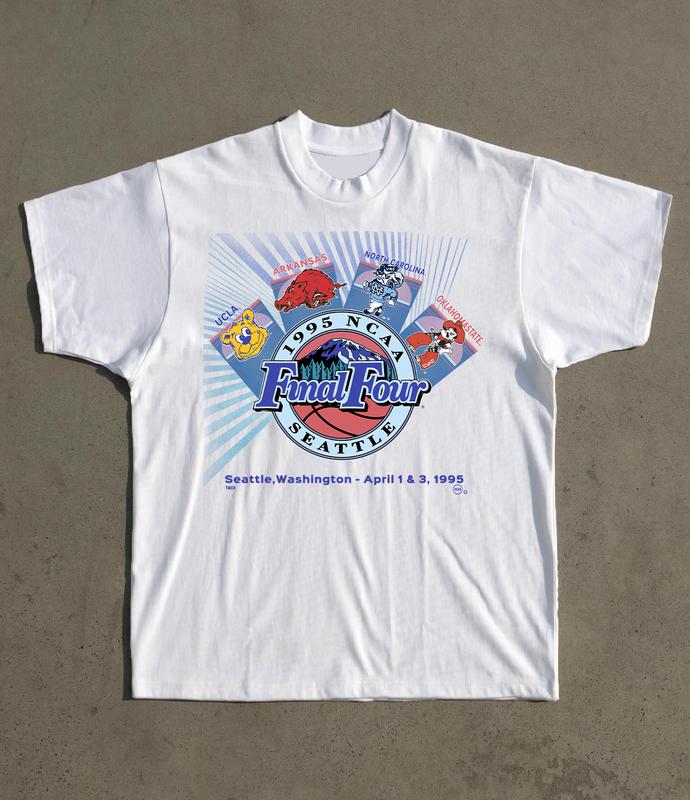 UANO Seattle 1995 NCAA Final Four T-Shirt Cotton Short-sleeve Retro Streetwear Tshirt Menswear Top Graphic Casual