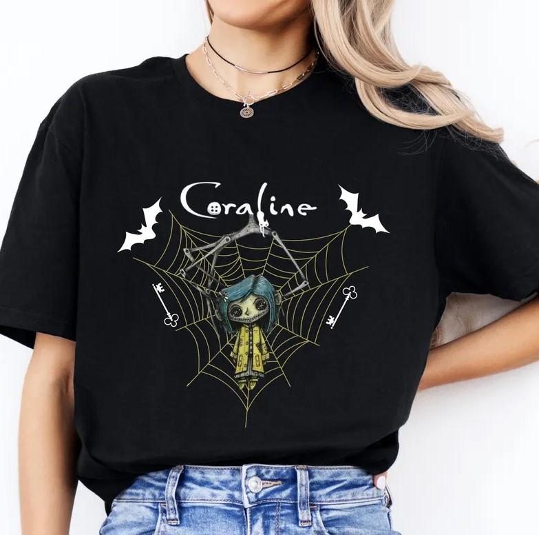 Horror Coraline Movie Shirt, Halloween Coraline Shirt, Coraline Movie, Halloween 2024 Shirt Cotton Tee