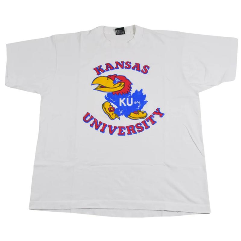 Vintage 90s Kansas Jayhawks T Shirt Cotton