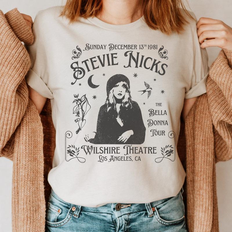 Stevie Nicks Vintage Style T Shirt, Unisex Retro Band Tee, Fleetwood Mac, Boho Top, Witchy Vibe Gift For Girlfriend, Trending Shirt, Unisex Short Slee
