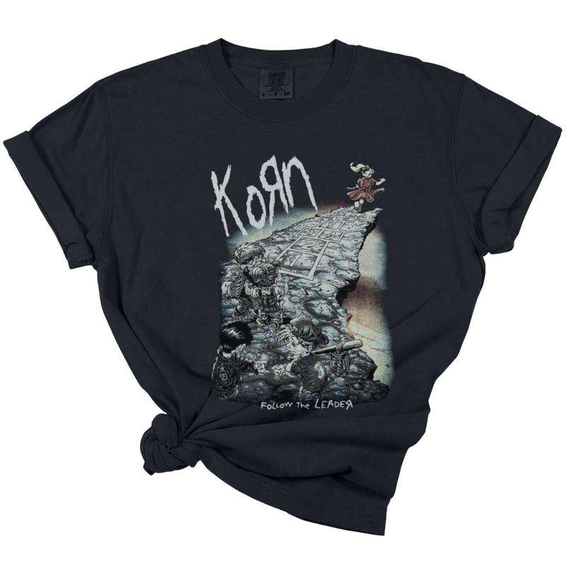 Vintage Metal Band #KORN T-shirt 1990s short sleeve black T-shirt