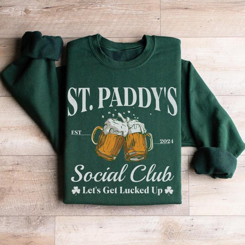 Saint Patricks Day Drinking Team Sweatshirt, 2024 St Patrick's Day Sweatshirt, Retro Shamrock Crewneck, Irish St Paddys Pub Sweater, Group Matching Be