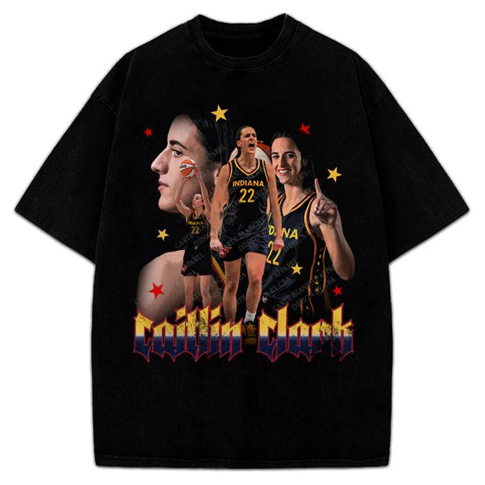 Caitlin Clark Fever T-Shirt Indiana Basketball Fan Art Graphic Tee Crewneck Cotton