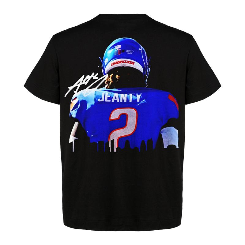 Hei2Man Ashton Jeanty Signature Graphic T-Shirt  Heavy Cotton  Men's & Women's Retro American College Football Shirt