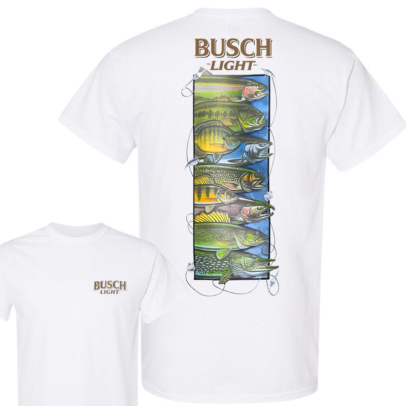 BUSCH LIGHT, BEER,Busch Light Wildlife 2-sided T-shirt, Busch Light T shirt Full Color For Men And Women, Casual Graphic Round Neck T-shirt for Summer