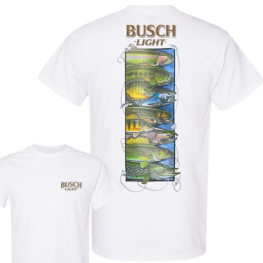 BUSCH LIGHT, BEER,Busch Light Wildlife 2-sided T-shirt, Busch Light T shirt Full Color For Men And Women, Casual Graphic Round Neck T-shirt for Summer