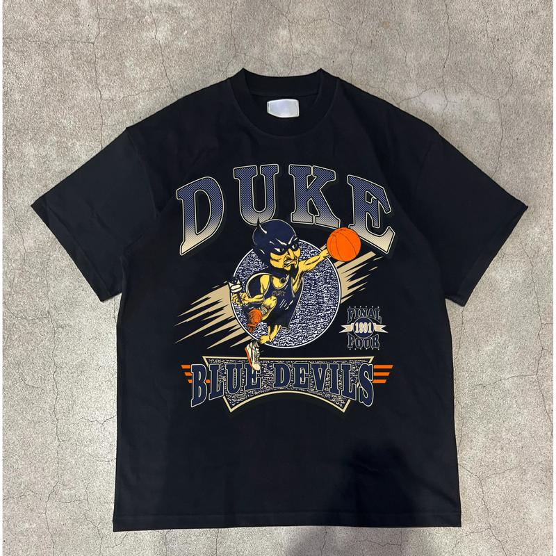 Duke Blue Devils Final Four NCAA 1991 T-Shirt Cotton Short-sleeve Retro Streetwear Tshirt Menswear Top