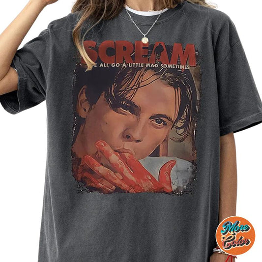 Scream Billy Loomis Lets Watch Scary Movies Shirt, Cotton Unisex T-shirt, Crew Neck, Size S- 4xl, Menswear Top, Womenswear Top Underwear Streetwear