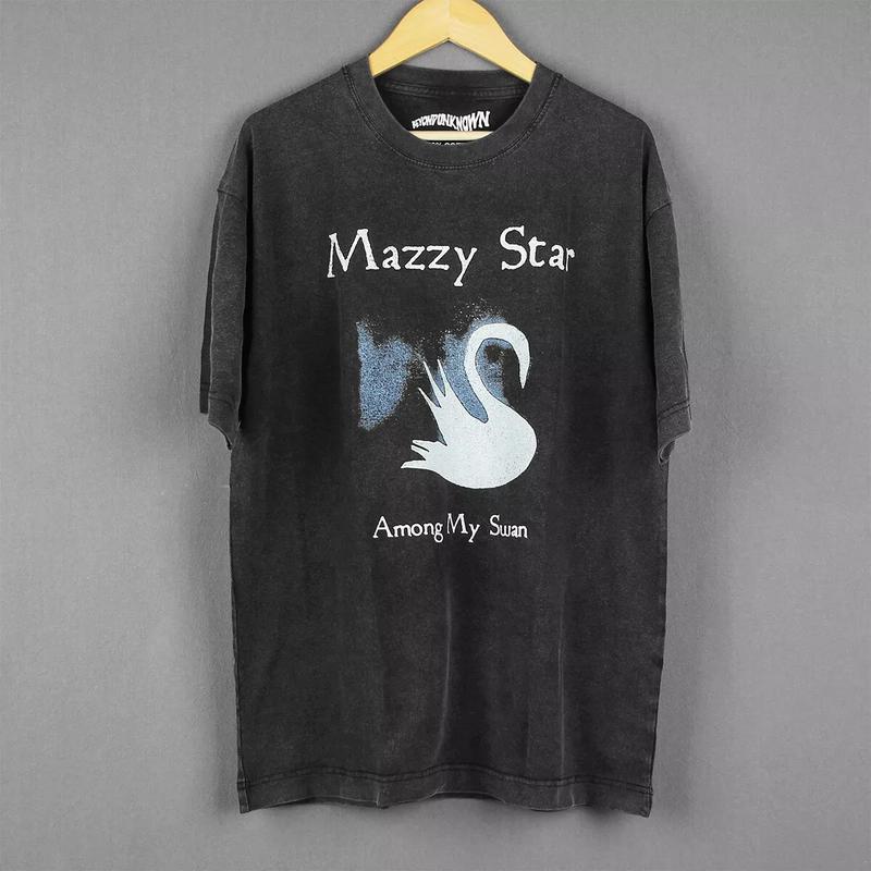 Mazzy Star Among My Swan graphic short sleeve black shirt men women T-Shirt Cotton   Unisex Tshirt Streetwear