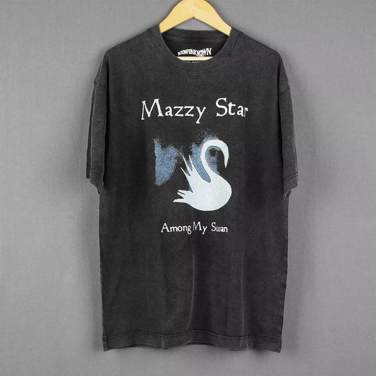 Mazzy Star Among My Swan graphic short sleeve black shirt men women T-Shirt Cotton   Unisex Tshirt Streetwear