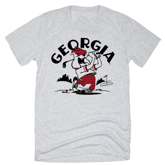 Retro Georgia Bulldogs Golf Tee Classic Cotton Menswear Top