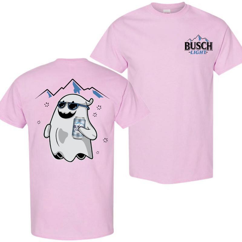Busch Light, Busch Light Ghost Halloween 2 Sided T-Shirt, Halloween T-Shirt, High-Quality Printing, All Seasons, Casual Fitted, For Men And Women Mens