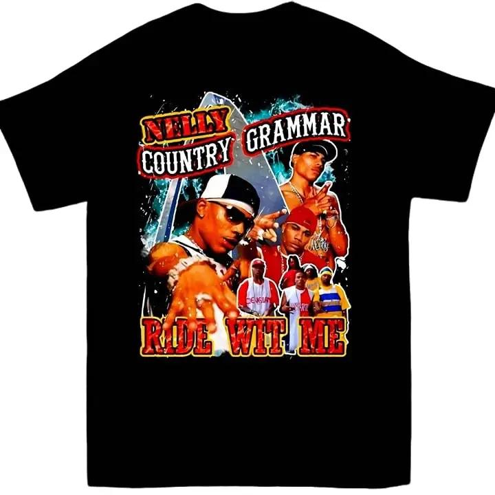 Rare Nelly Country Grammar 2023 Gift For Fans Black All Size T-shirt Cotton Menswear