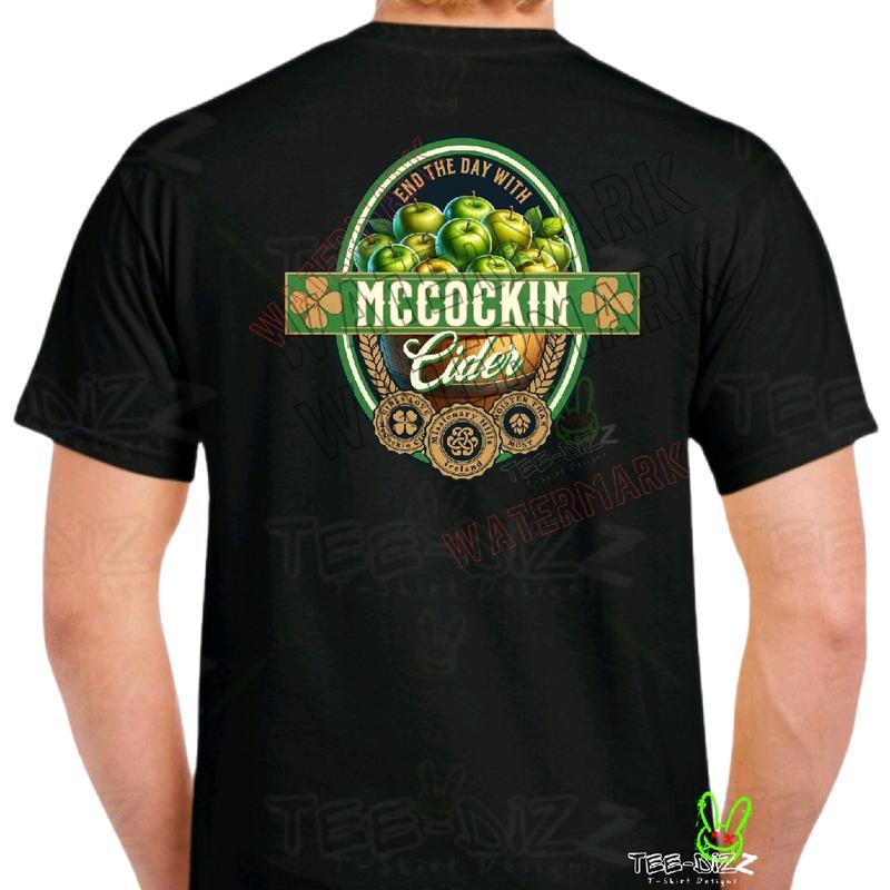 McCockin Cider Men's funny T-shirt- Crewneck humor Menswear Casual Tshirt