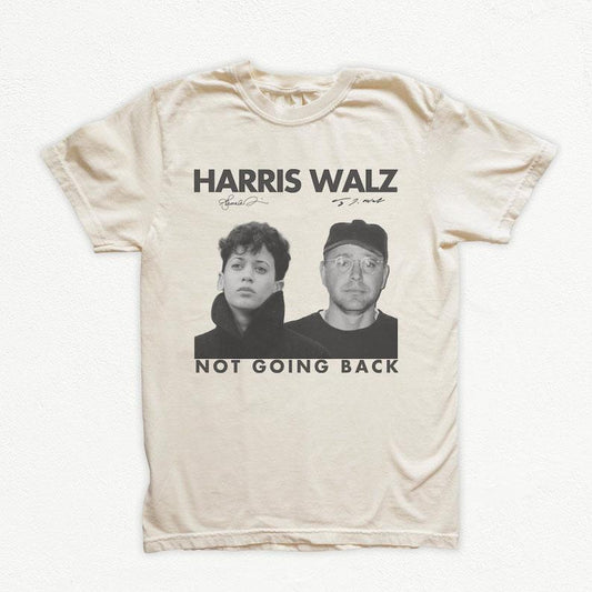 Harris Walz Not Going Back Shirt, 80s Retro Photo 2024 Harris Walz T-Shirt, Kamala Young Photo Shirt, Kamala Tim Election Voting Shirt, Pro Choice Tee