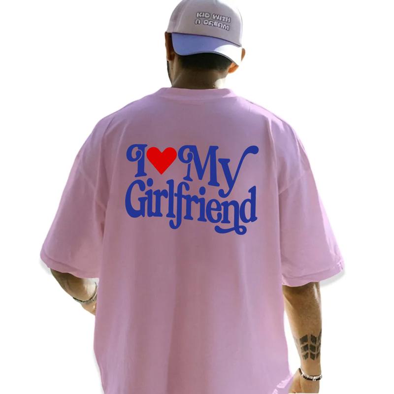 I Love My Girlfriend Shirt, I Heart Tee, Gift for Boyfriend or Husband, Classic Unisex Short Sleeve T-Shirt, Birthday or Special Occasion Gift Ideas M