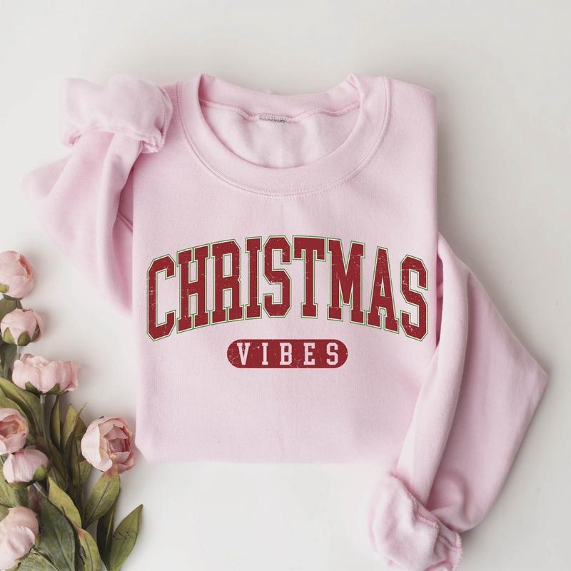 Christmas Vibes Sweatshirt, Womens Christmas Sweatshirt, Holiday Sweater, Cute Christmas Sweatshirt, Christmas Gift, Winter Shirt