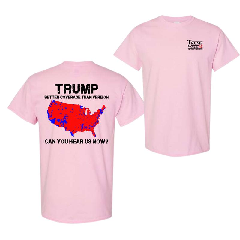 Trump Vance 47 Better Coverage Than Verizon Shirt - Unisex Cotton Menswear Womenswear