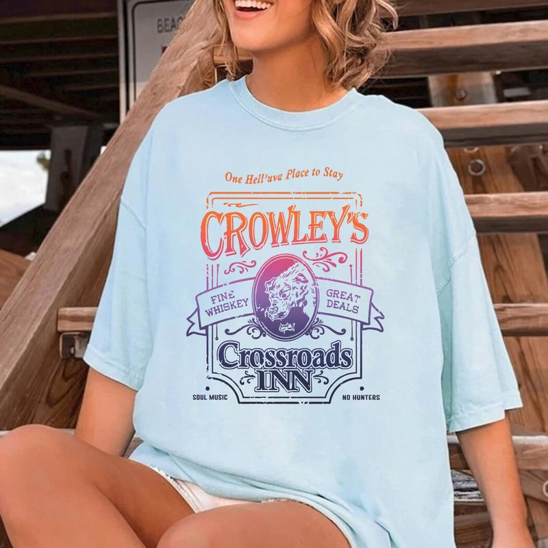 Supernatural Shirt,  Supernatural Crowley's Crossroads Inn Shirt,  Gift For Woman and Man Unisex T-Shirt Sweatshirt Hoodie Casual Cotton