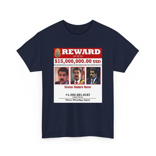 Camisa de Venezuela Shirt, Marudo Recompensa Reward 15 Millions T-Shirt, Venezuela Tee, Unisex Cotton Shirt, Full Size Full Color