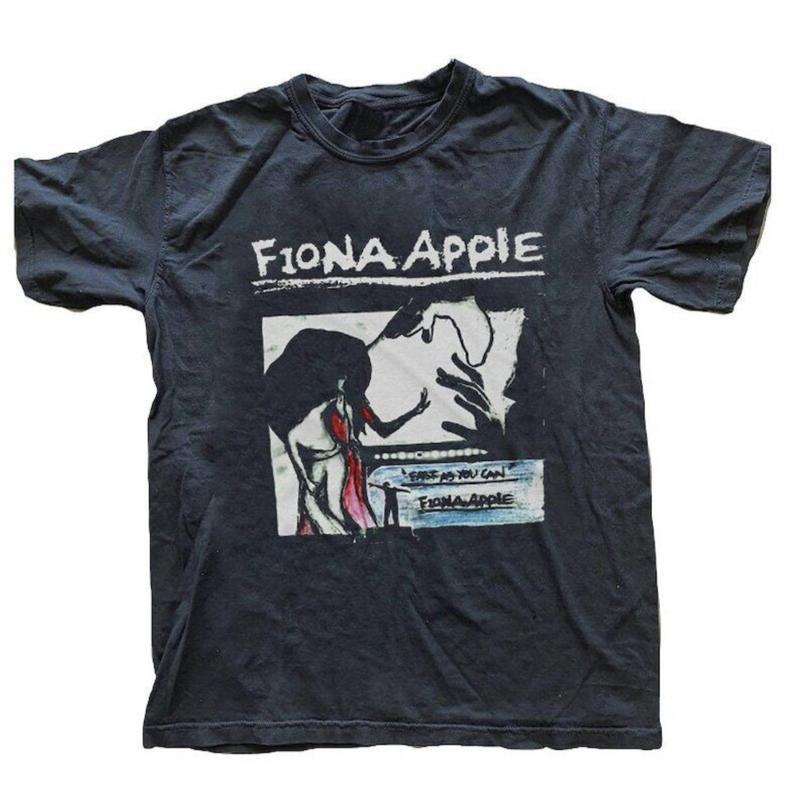 Fiona Apple T-shirt, Fiona Apple Cotton Black Unisex T-shirt Menswear Top Underwear Tshirt Streetwear Man Tropical Crewneck Shortsleeve Round Neck Cas